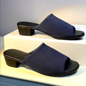 Croft & Barrow Navy Mule Mules with Low Block Heel